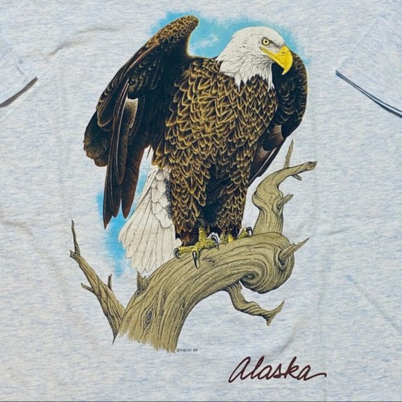 Vintage Bald Eagle T Shirt Habitat 1988 USA Made L - Picture 2 of 2